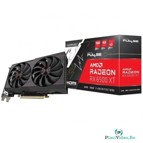 SAPPHIRE Placa video Sapphire AMD Radeon RX 6500 XT PULSE 4GB, GDDR6, 64bit la 1,078.50 lei ron