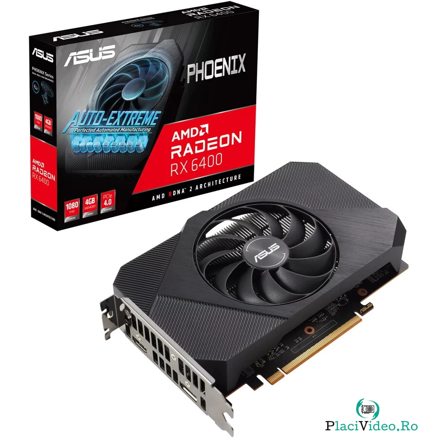 Asus Placa video ASUS Radeon™ RX 6400 Phoenix, 4GB GDDR6, 64-bit