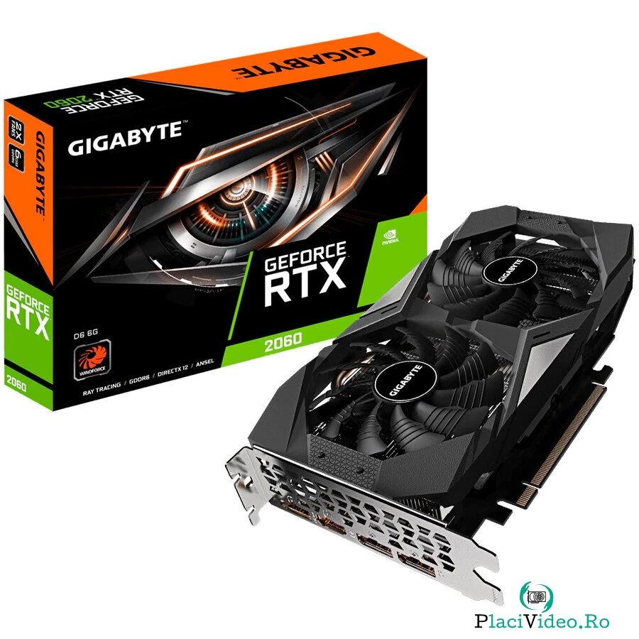 Gigabyte Placa video Gigabyte GeForce® RTX 2060 D6, 6GB GDDR6, 192-bit