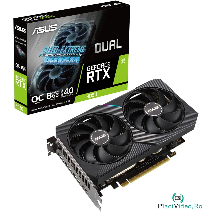 Asus Placa video ASUS Dual GeForce® RTX™ 3050 OC, 8GB GDDR6, 128-bit