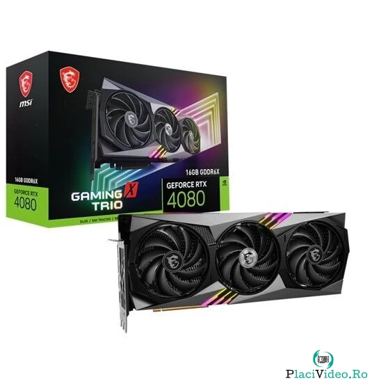 MSI Placa video MSI RTX 4080 Gaming X Trio 16GB GDDR6X 256-bit DLSS 3.0 la 7,429.06 lei ron